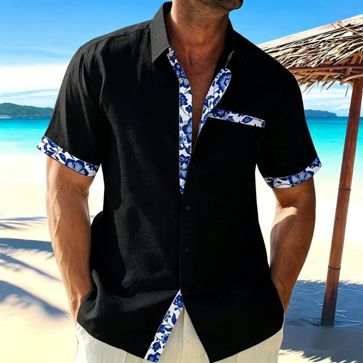 Hibiscus Placket Beach Shirt