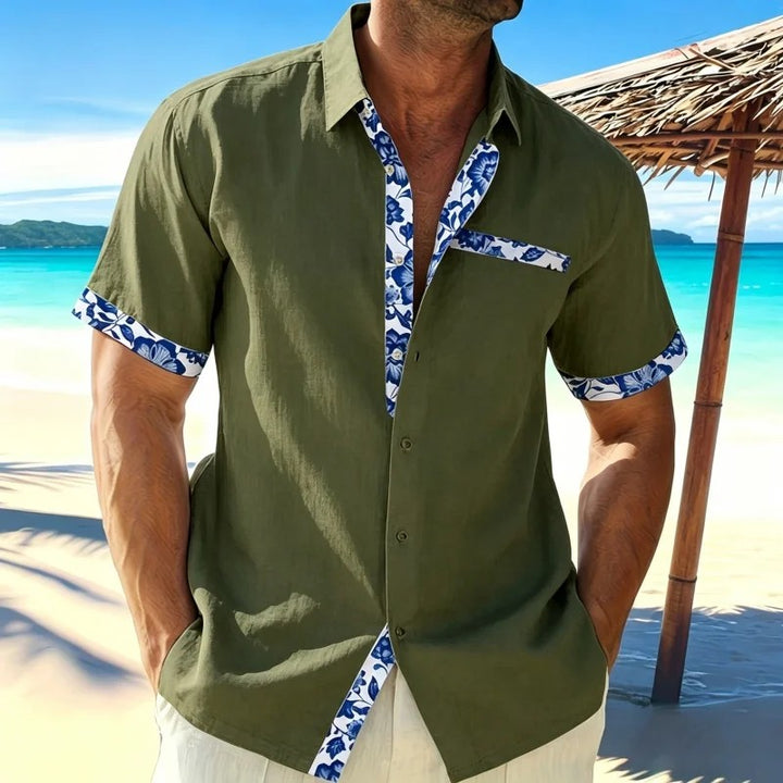 Hibiscus Placket Beach Shirt