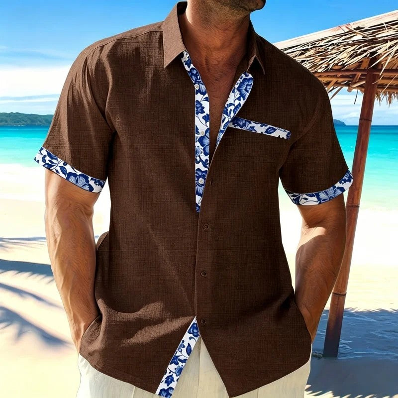 Hibiscus Placket Beach Shirt