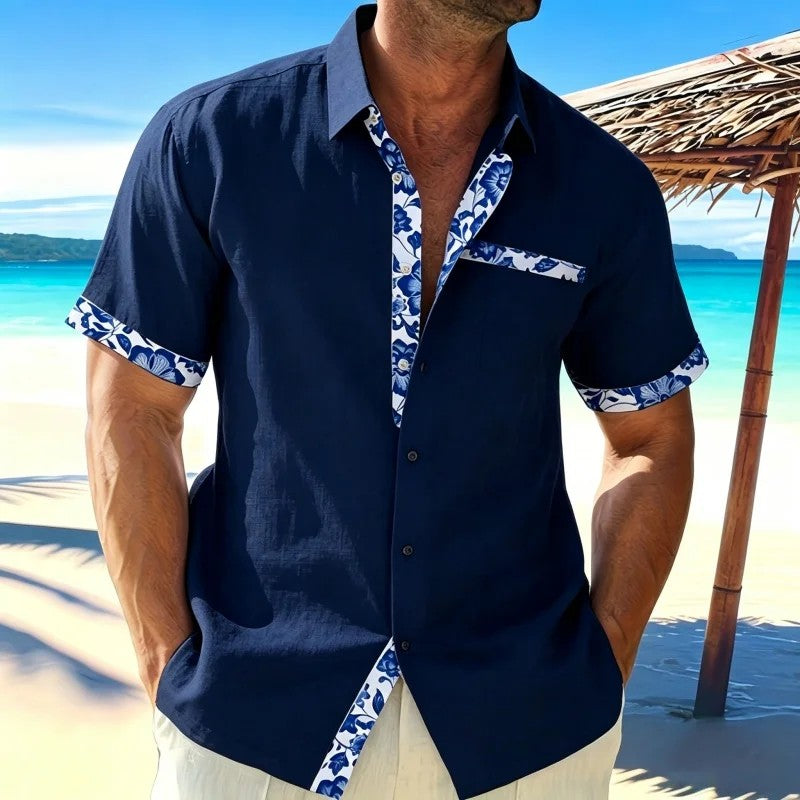 Hibiscus Placket Beach Shirt