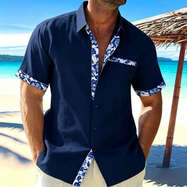 Hibiscus Placket Beach Shirt