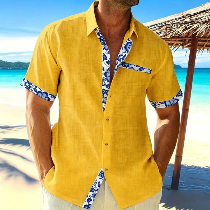 Hibiscus Placket Beach Shirt
