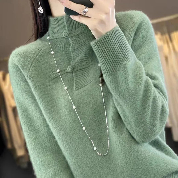 Mireille Frog-Button Sweater