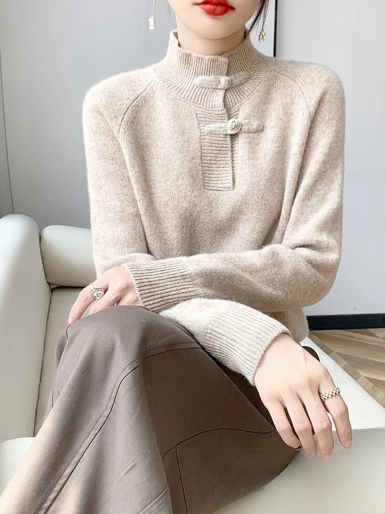 Mireille Frog-Button Sweater