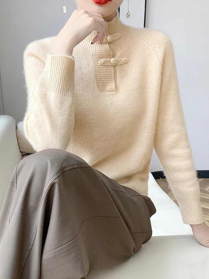 Mireille Frog-Button Sweater