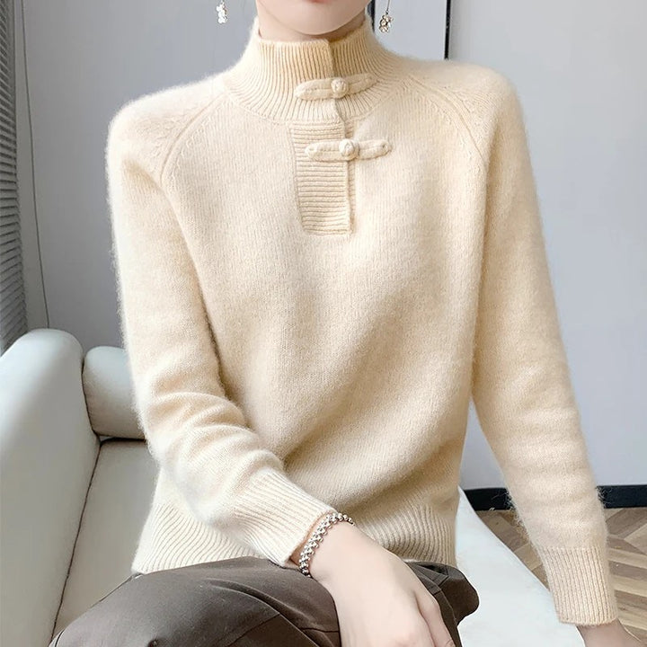 Mireille Frog-Button Sweater