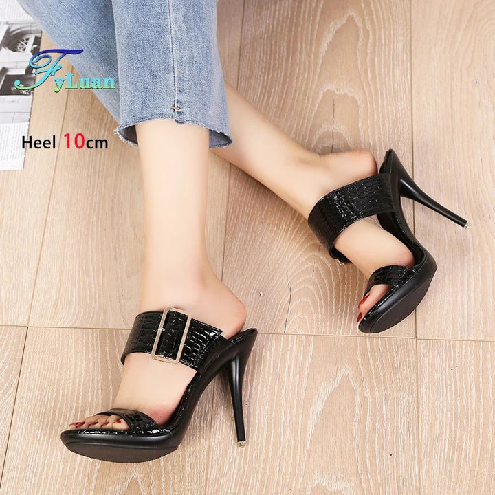 Domina Wide-Strap Mules