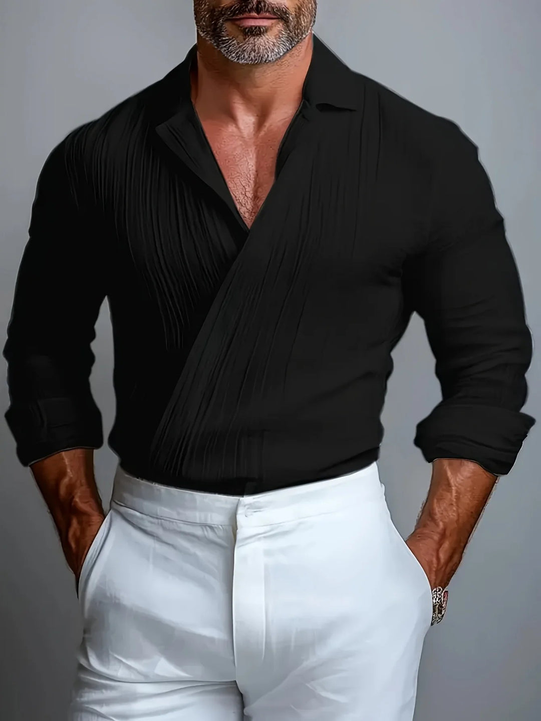 Cascata Pleated Wrap Shirt