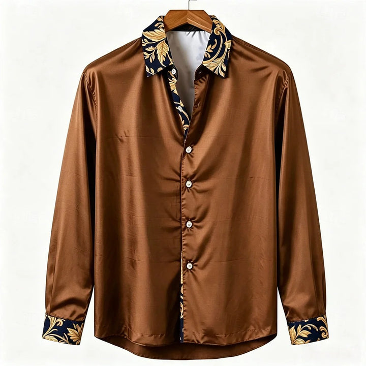 Baroque Collar Satin Shirt