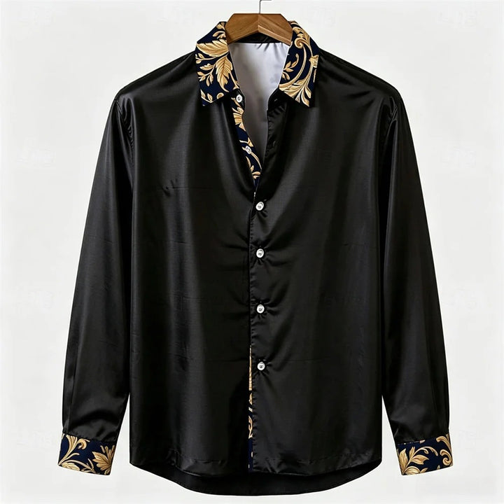Baroque Collar Satin Shirt