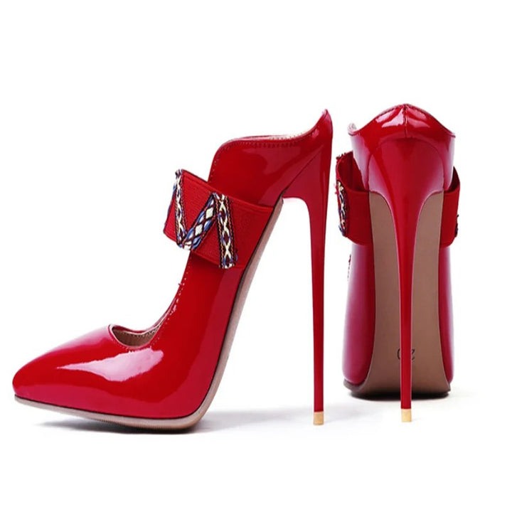 Nastrina Woven-Strap Stiletto Mules