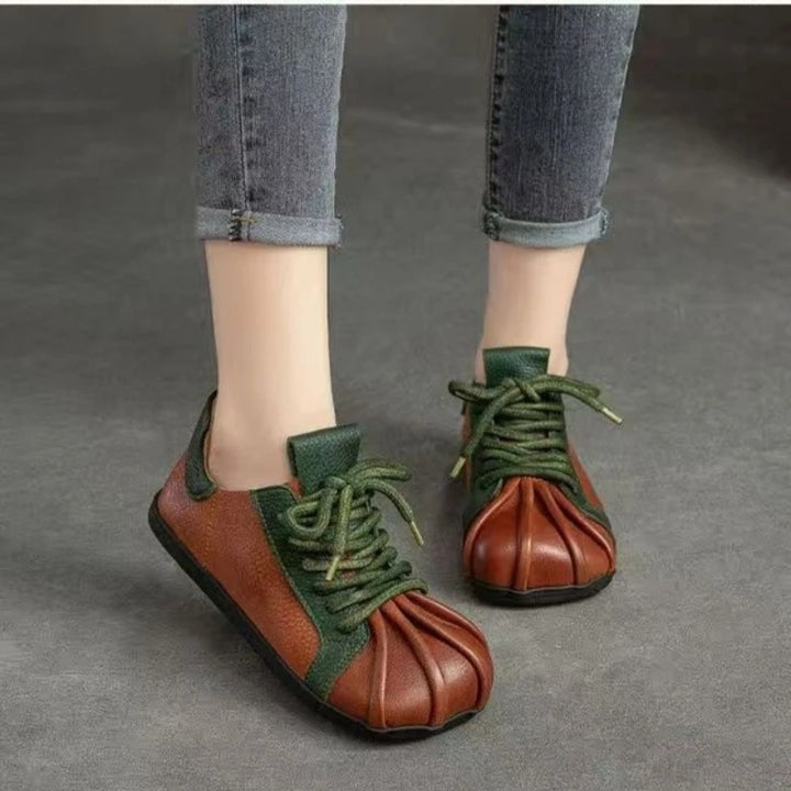 Sartina Pleated-Toe Lace-Up Sneakers