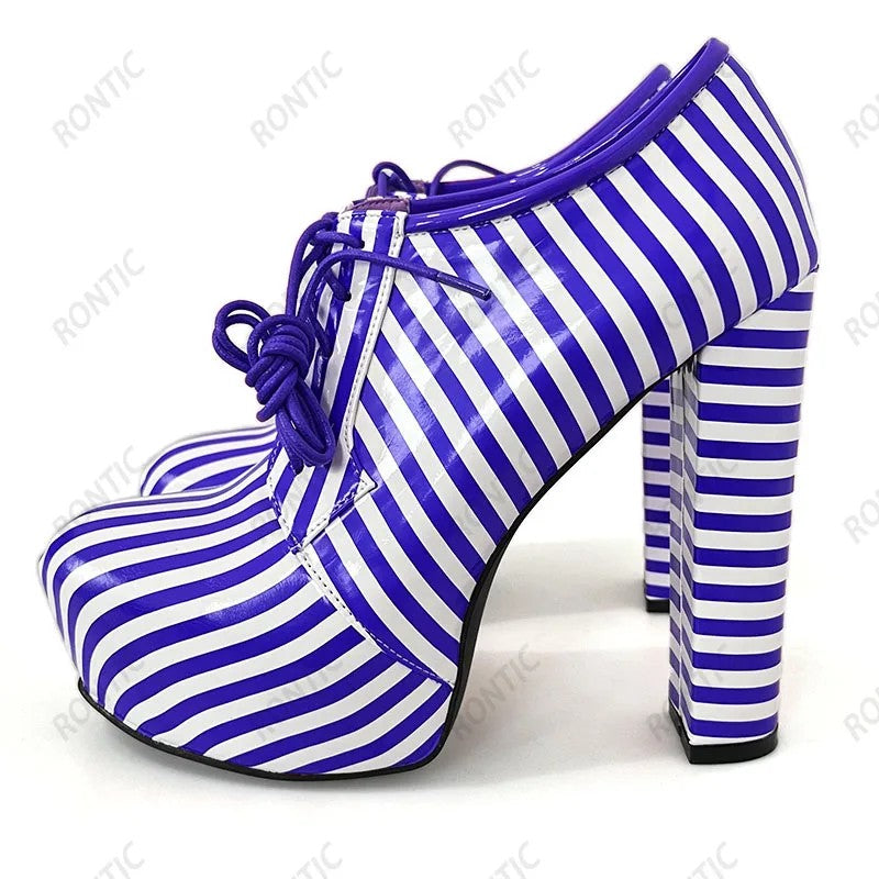 Righella Striped Platform Pumps