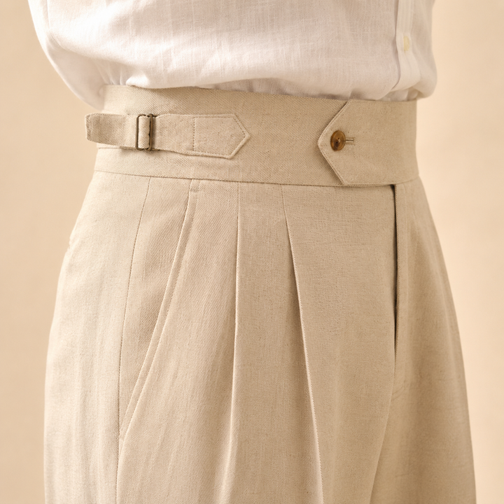 Napoli Buckle Trousers — 06_styled_waist_up_crop