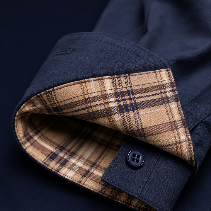 Tartan Trim Dress Shirt — 02_cuff_macro_detail