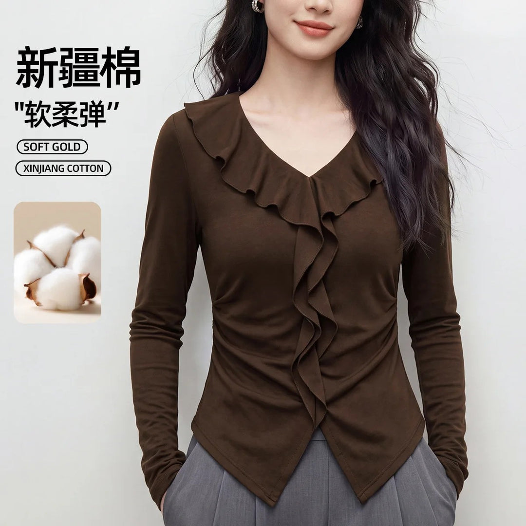 Margaux Ruffle V-Neck Top