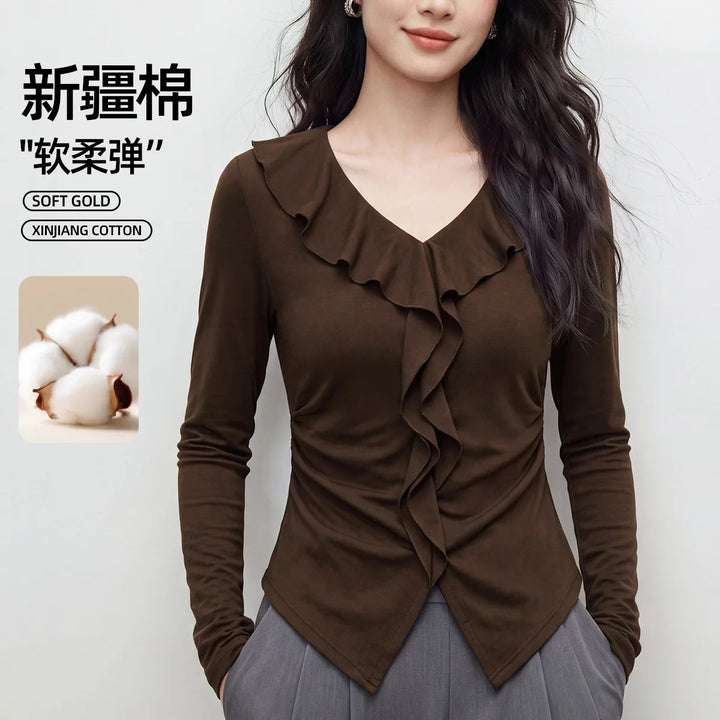 Margaux Ruffle V-Neck Top