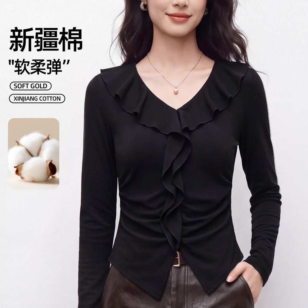 Margaux Ruffle V-Neck Top