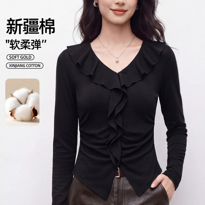 Margaux Ruffle V-Neck Top