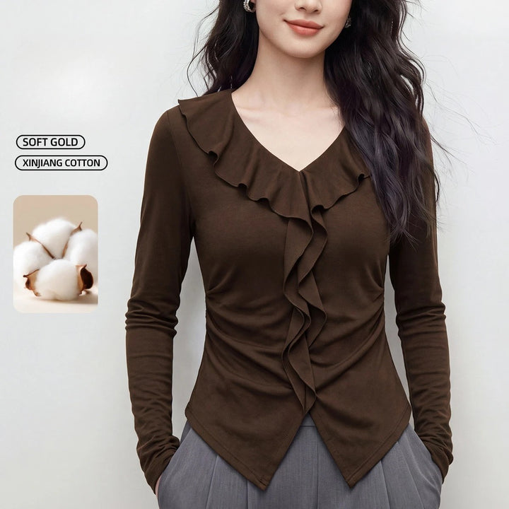 Margaux Ruffle V-Neck Top
