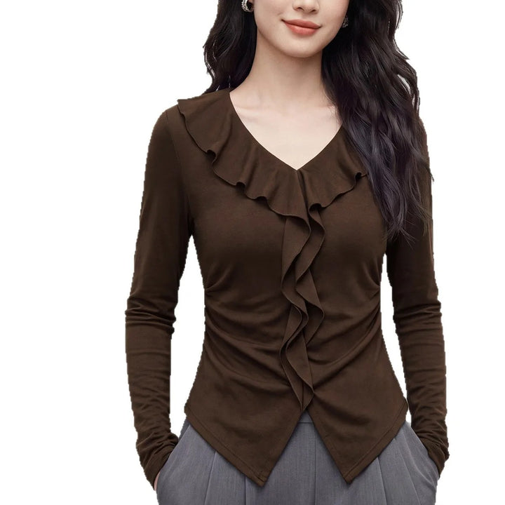 Margaux Ruffle V-Neck Top