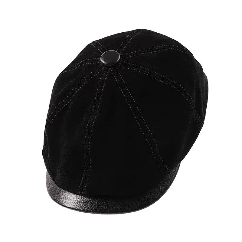 Newsboy Suede Leather Cap