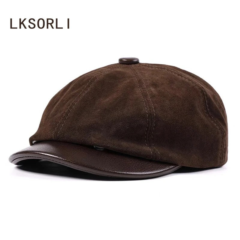 Newsboy Suede Leather Cap