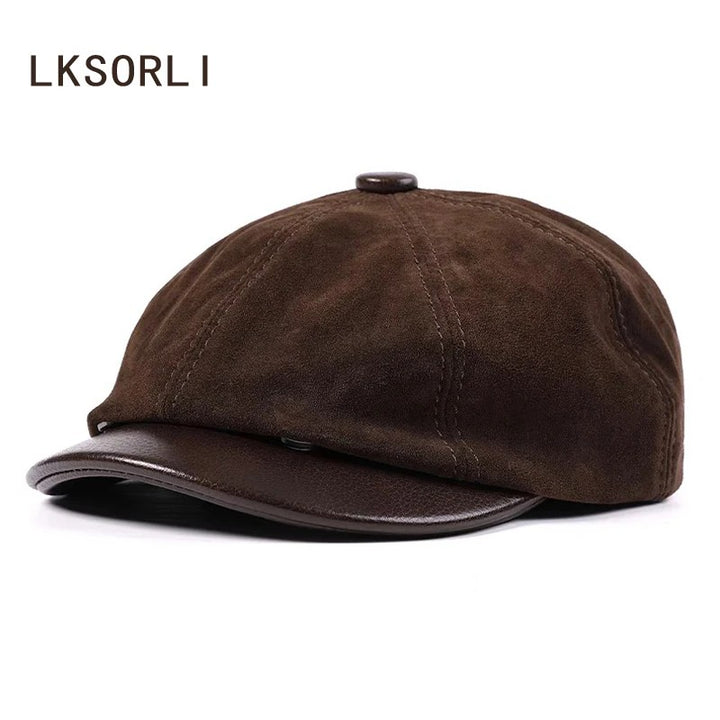 Newsboy Suede Leather Cap