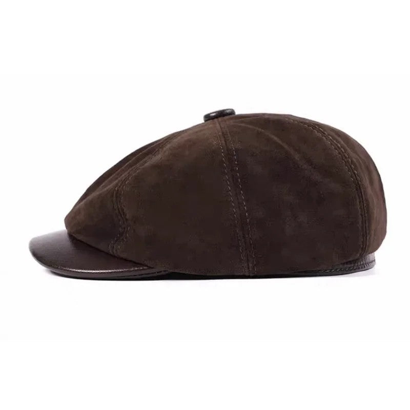 Newsboy Suede Leather Cap