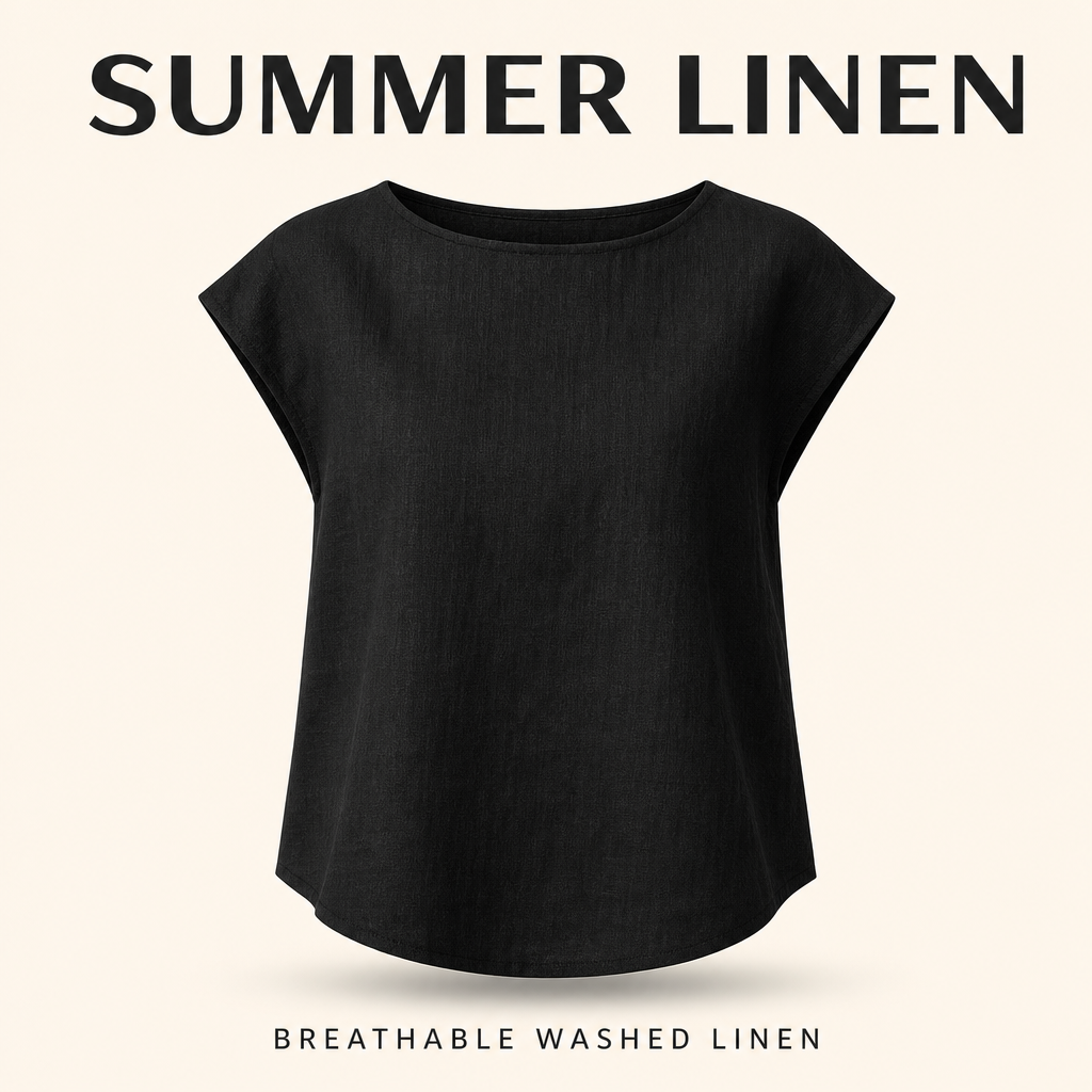 Claudette Cap Sleeve Linen Top — 03_cutout_masthead_offer