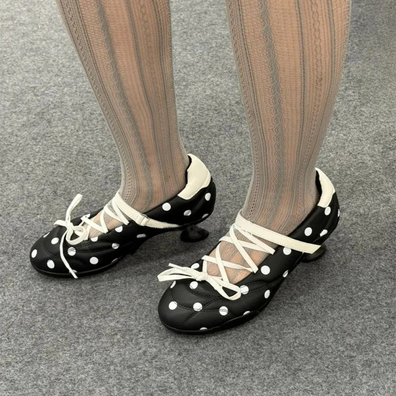 Domino Polka Sneaker Heels