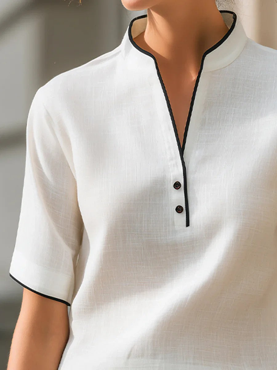 Piazza Contrast Trim Blouse