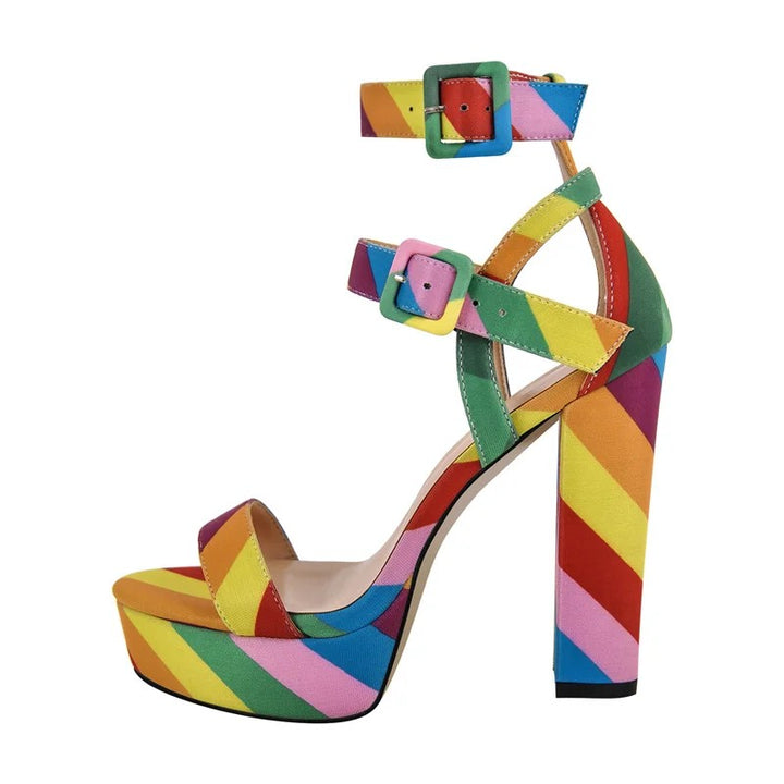 Arcobalena Rainbow Platform Sandals