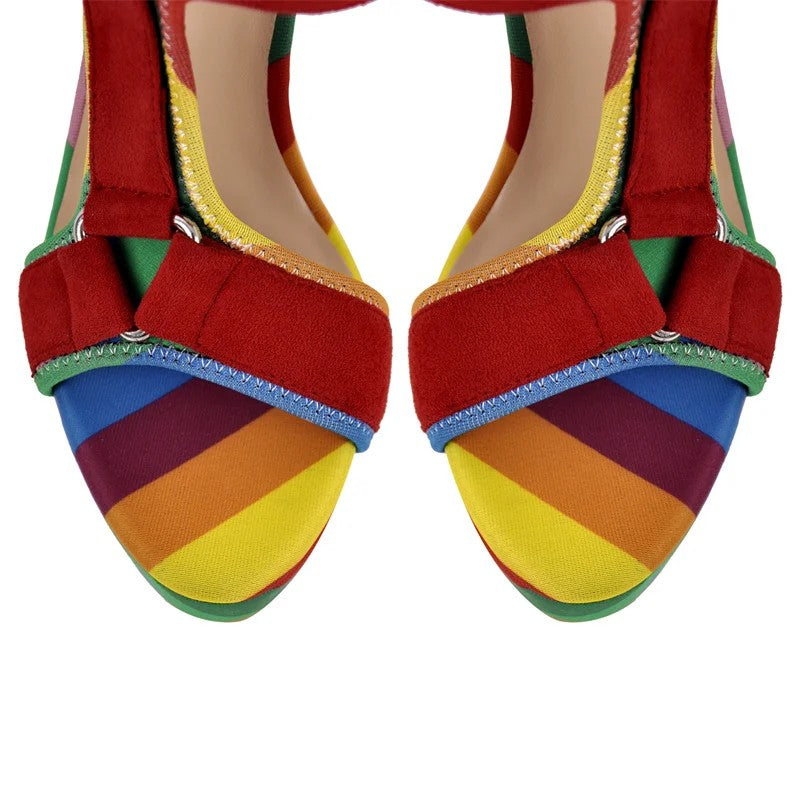 Arcobalena Rainbow Platform Sandals