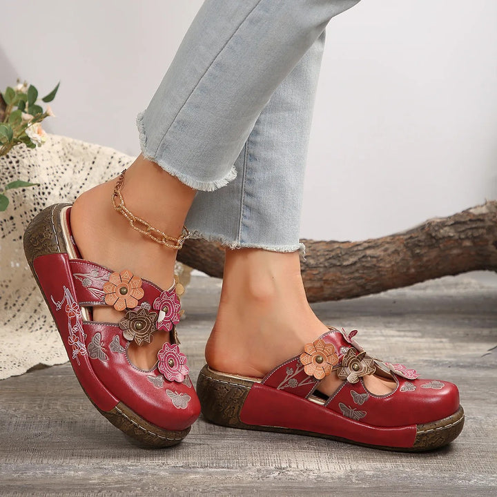 Wildflower Wedge Mules