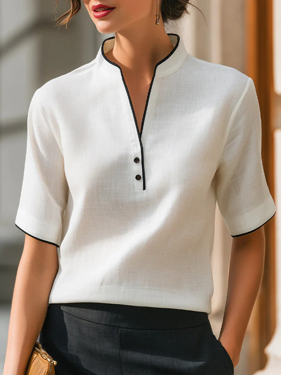 Cortina Contrast Trim Blouse