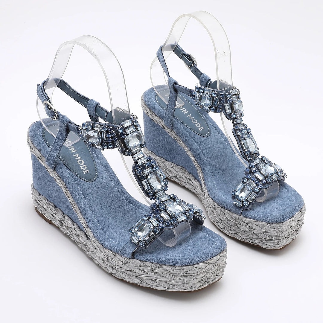Gioiella Crystal Wedge Espadrilles