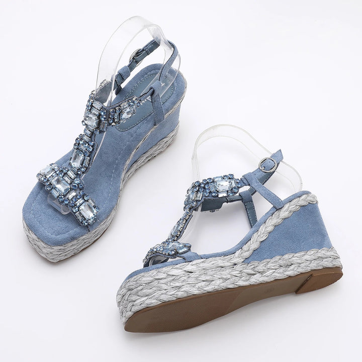 Gioiella Crystal Wedge Espadrilles
