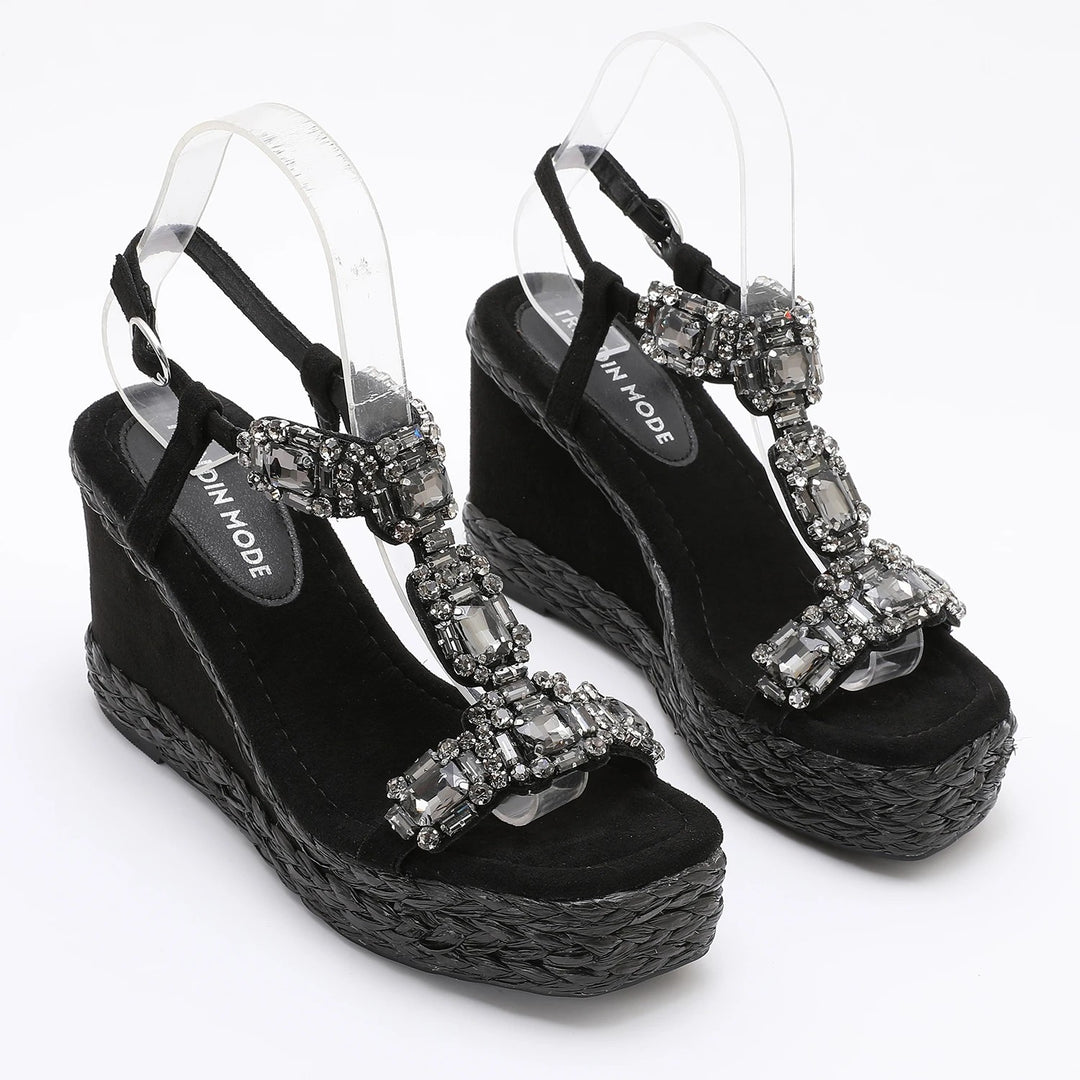 Gioiella Crystal Wedge Espadrilles
