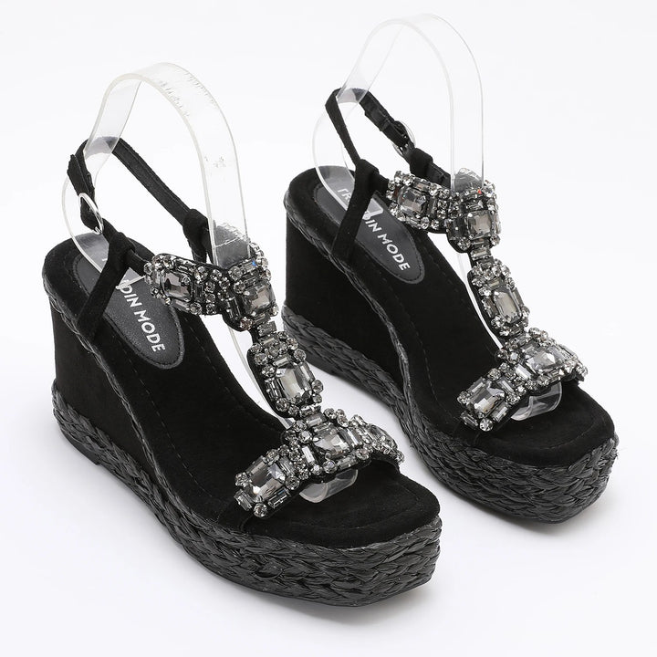 Gioiella Crystal Wedge Espadrilles