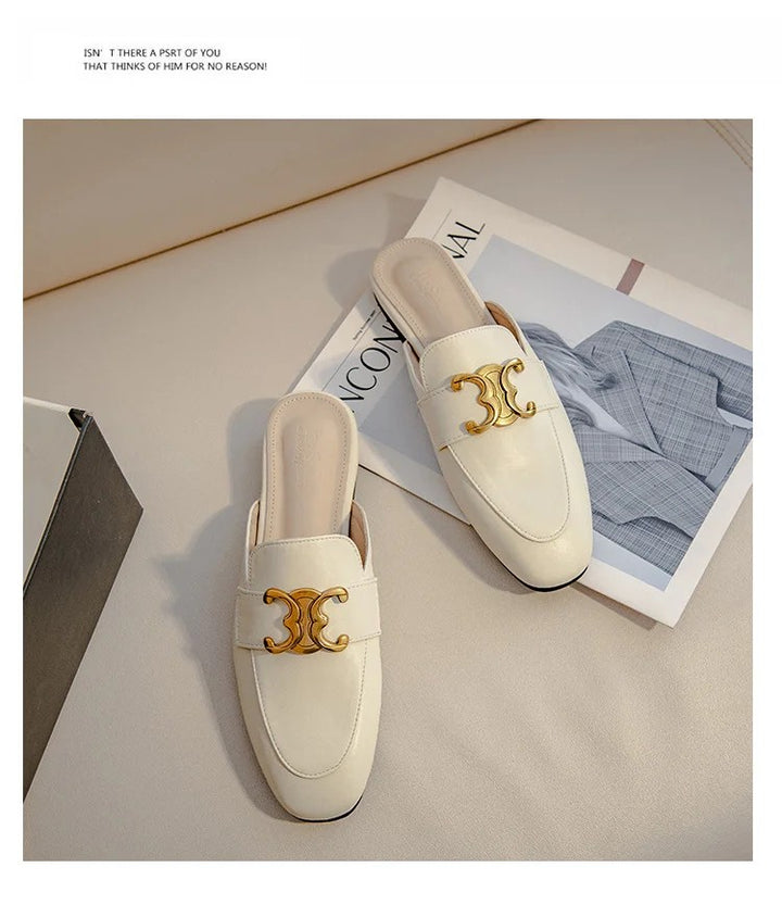 Emblem Loafer Mules