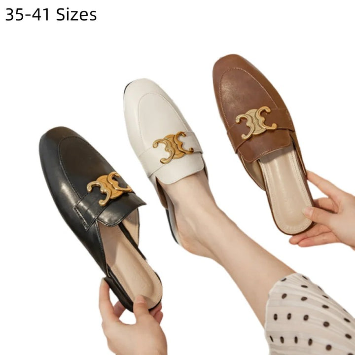 Emblem Loafer Mules