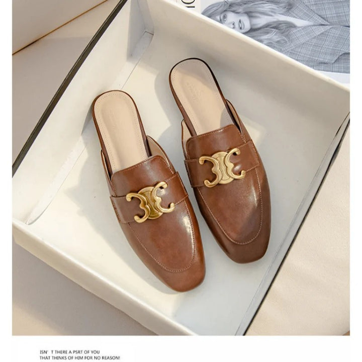 Emblem Loafer Mules