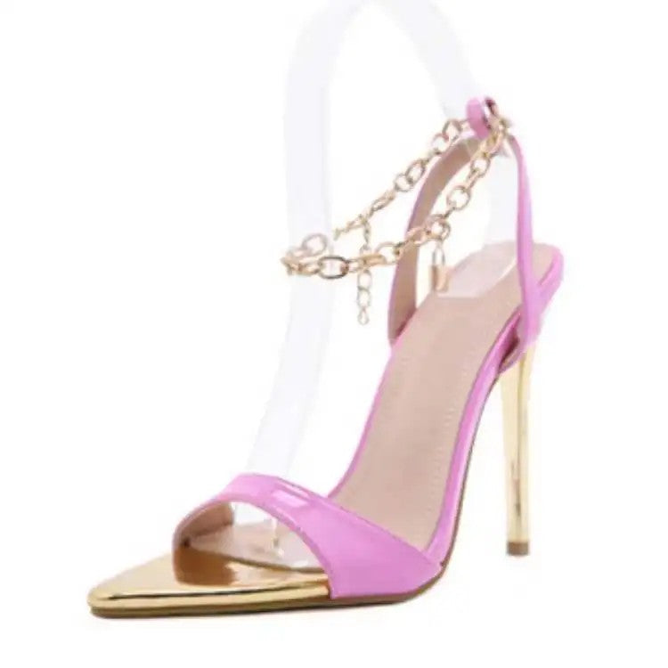 Catenina Ankle-Chain Stiletto Sandals