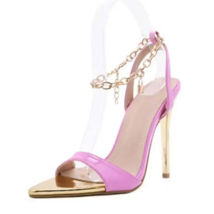 Catenina Ankle-Chain Stiletto Sandals