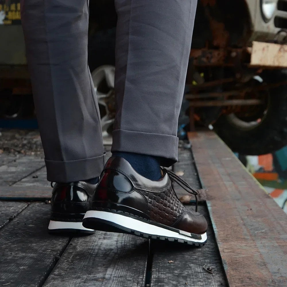 Verona Woven Leather Sneakers