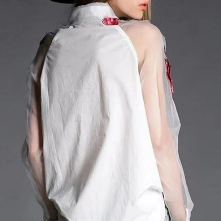 Rosabella Embroidered Mesh Blouse