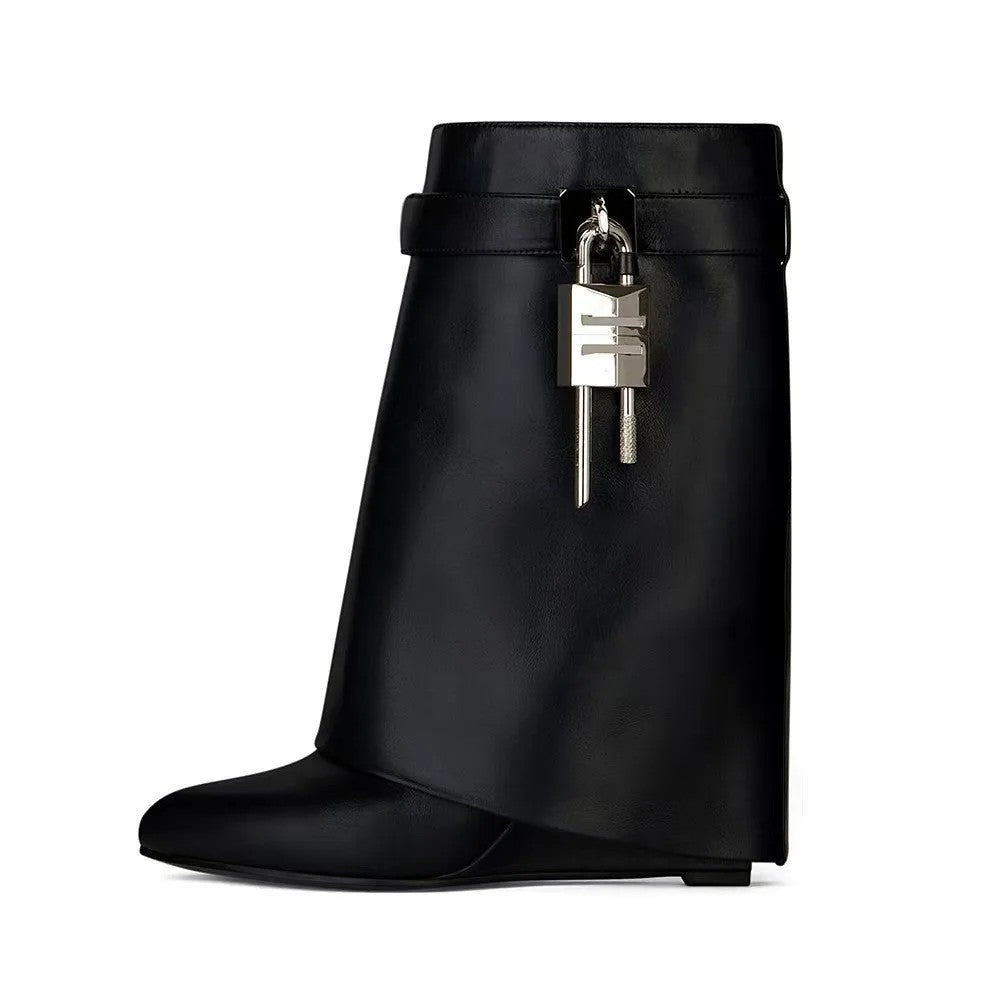 Serratura Padlock Fold-Over Wedge Boots