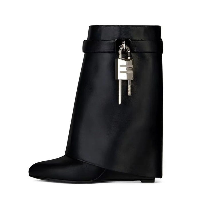 Serratura Padlock Fold-Over Wedge Boots