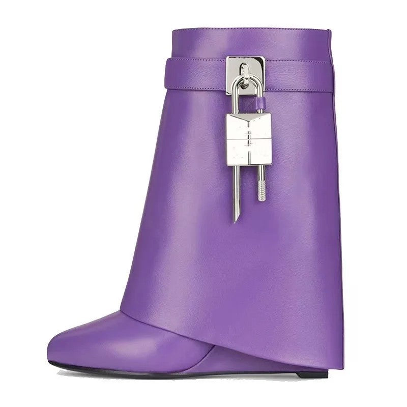 Serratura Padlock Fold-Over Wedge Boots